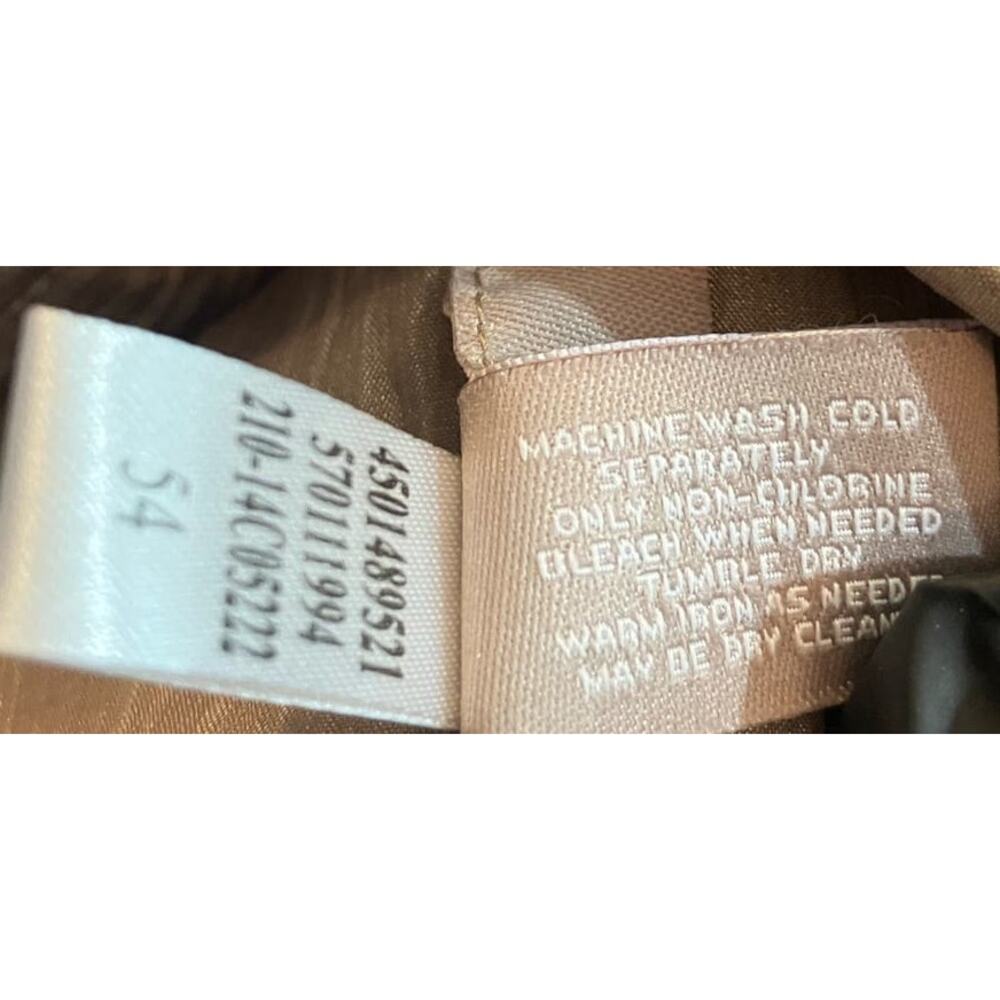 Chico's Women's Tan Button-Up Roll Sleeve Semi-Sheer Blouse Career SZ 2 L/12 - Picture 8 of 9